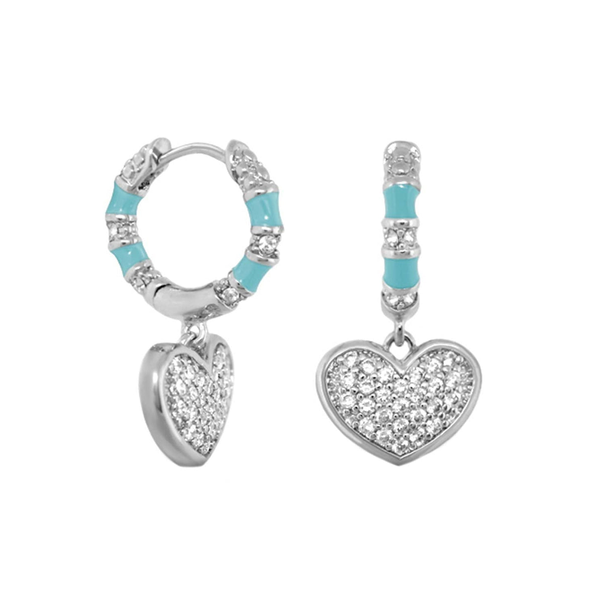 Charming 2 Earrings — Pavé Heart Drop