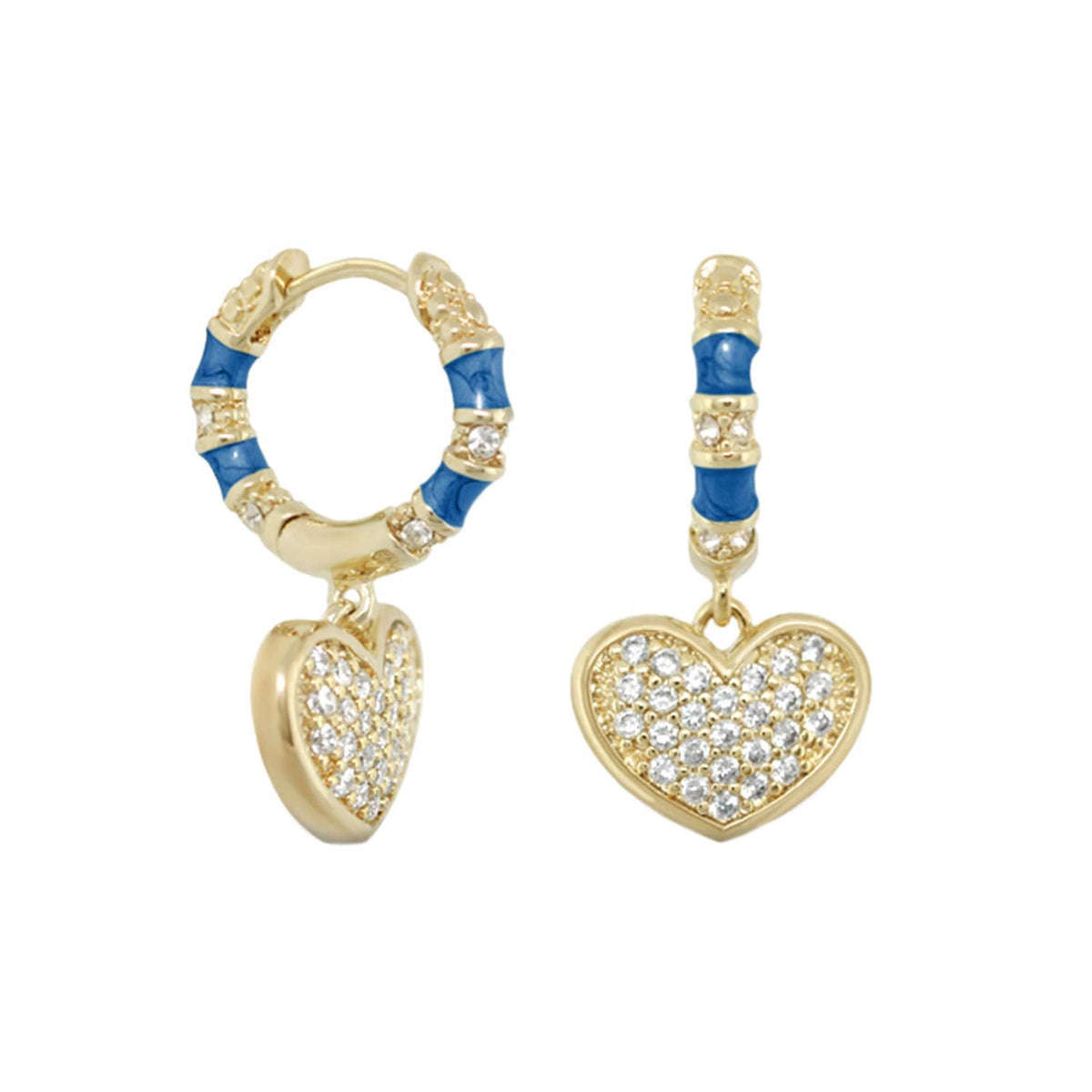Charming 2 Earrings — Pavé Heart Drop