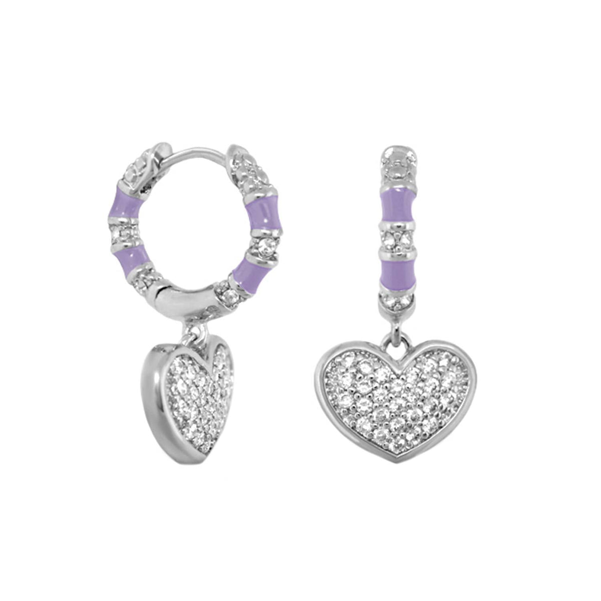 Charming 2 Earrings — Pavé Heart Drop