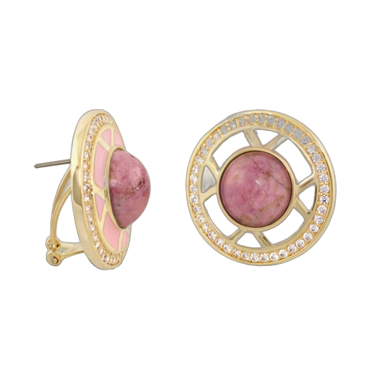 Chunky Town Earrings — Open Spoke Cabochon