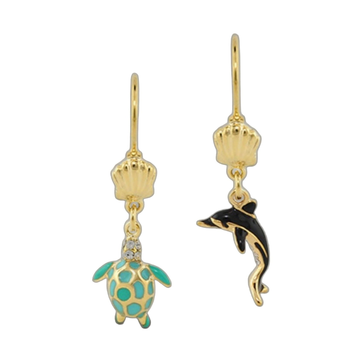 Eau Turtle & Dolphin Earrings