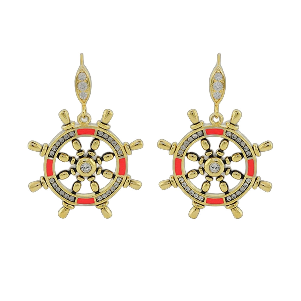 Eau Ship Wheel Earrings