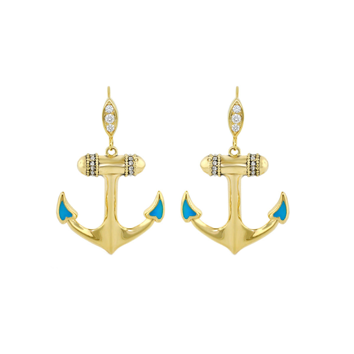 Ice Queen Anchor Earrings