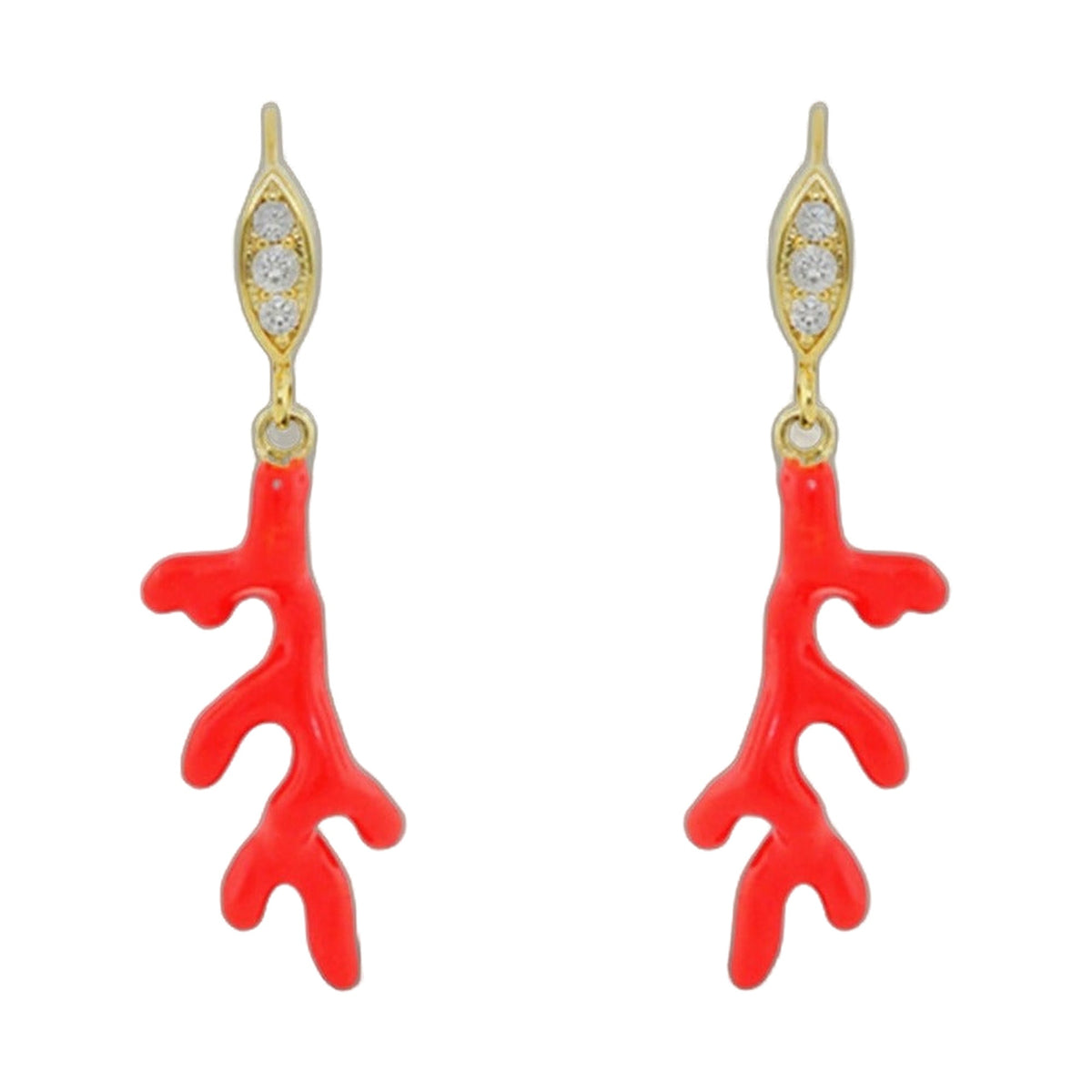 Eau Enamel Coral Earrings