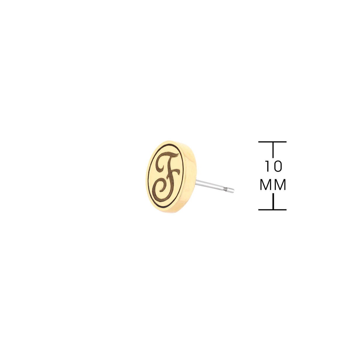 Initial F Earring