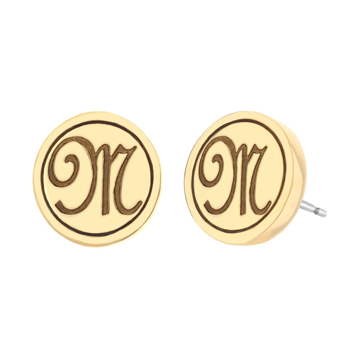 Initial M Earring