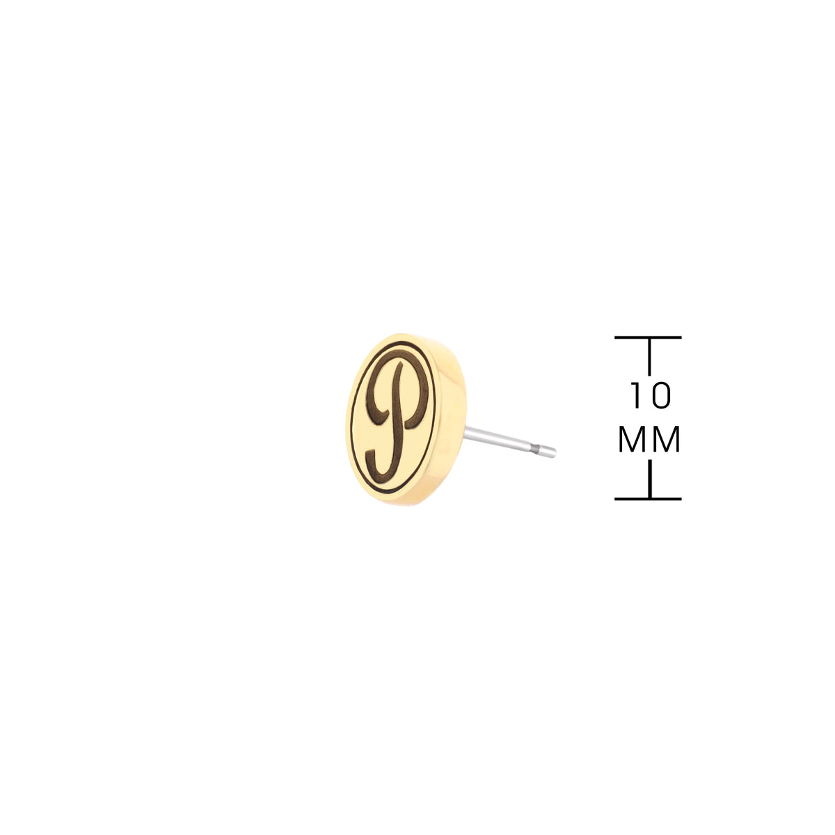 Initial P Earring