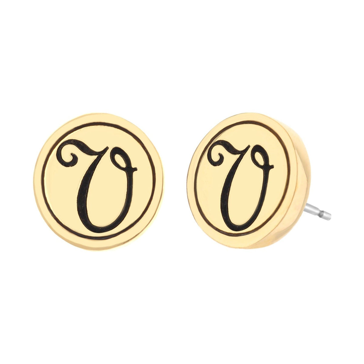 Initial V Earring