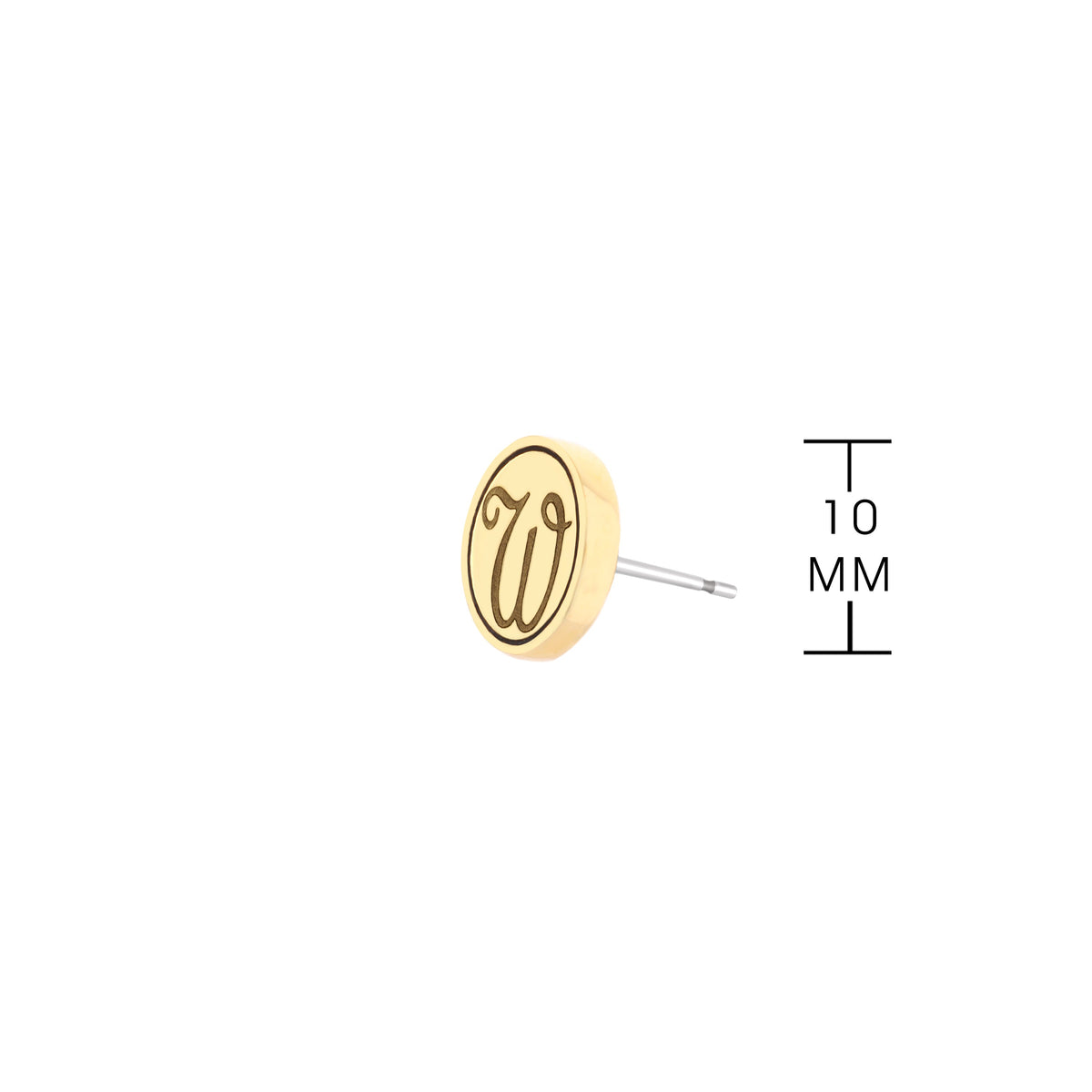 Initial W Earring