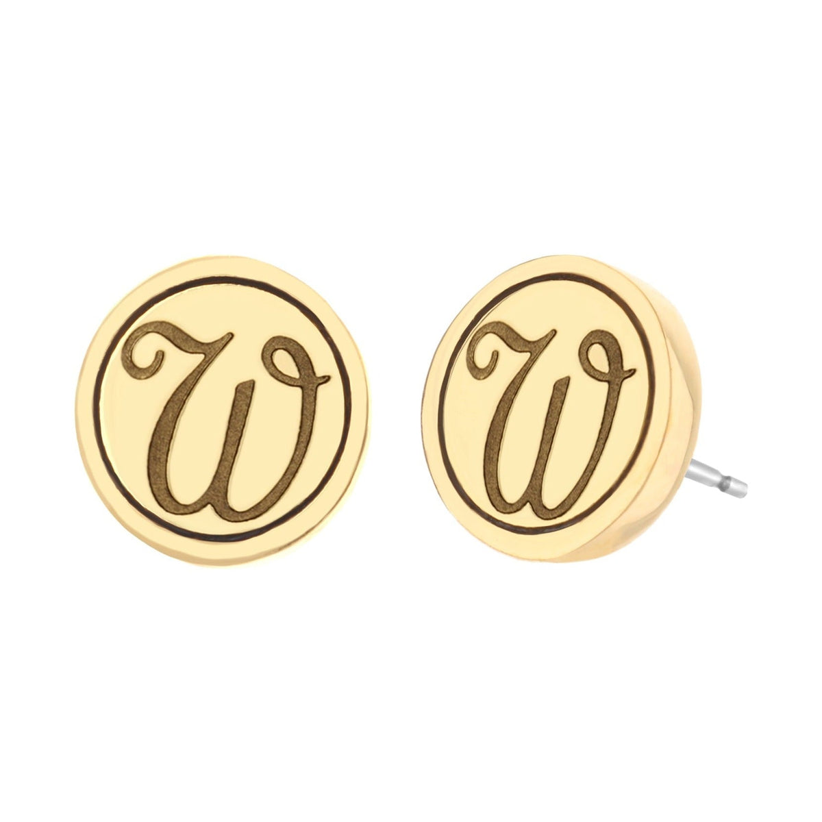 Initial W Earring