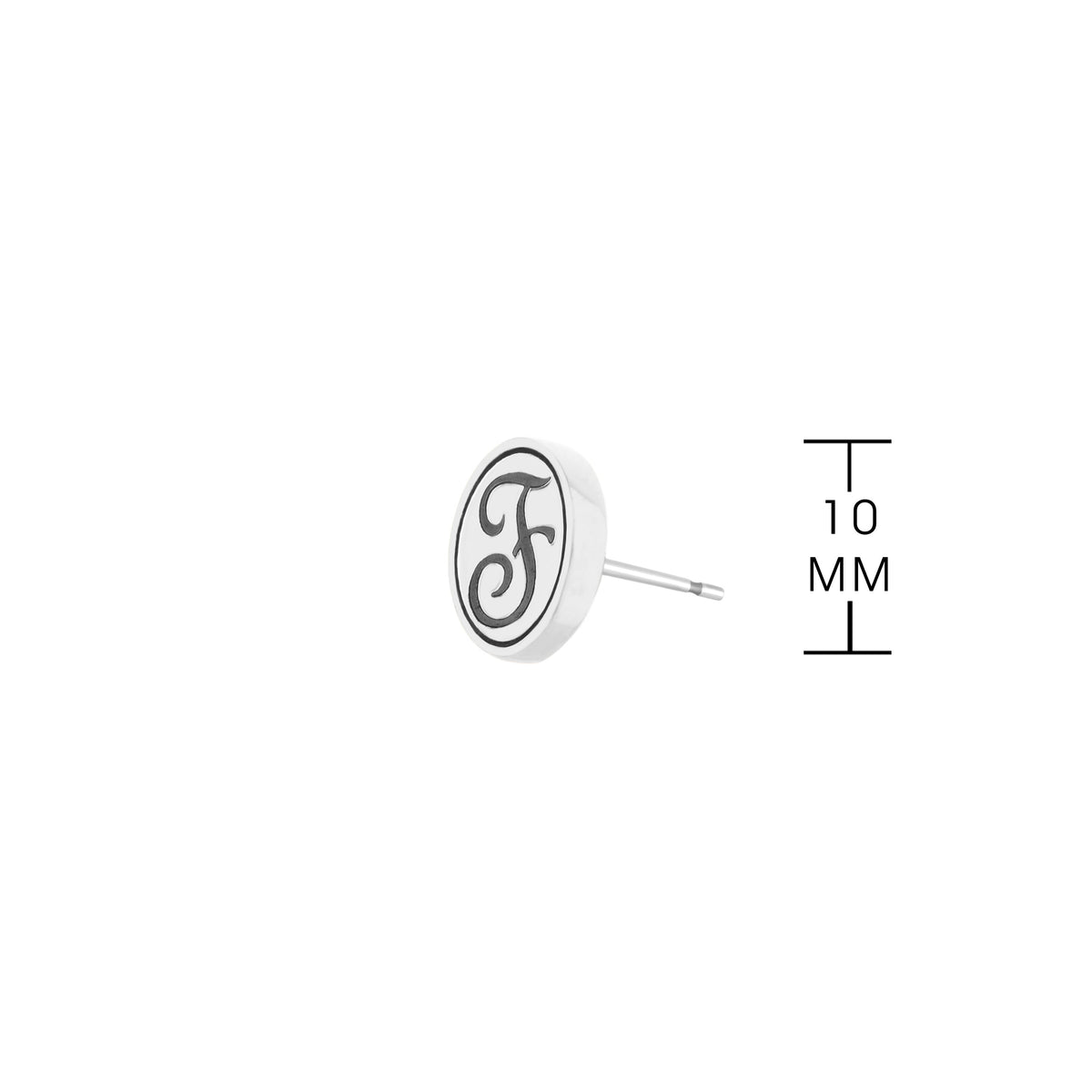 Initial F Earring