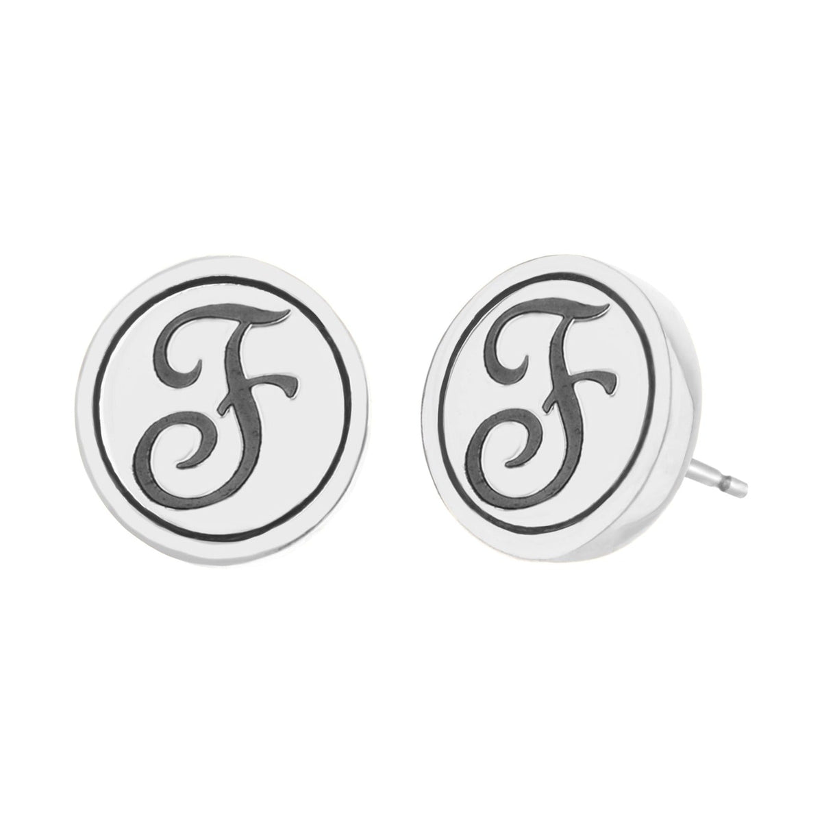 Initial F Earring