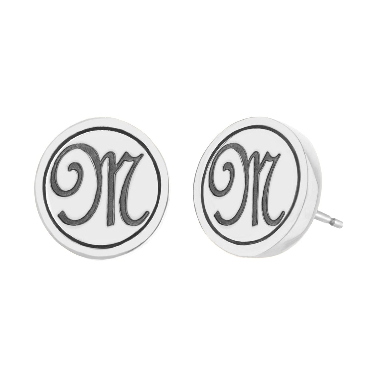 Initial M Earring