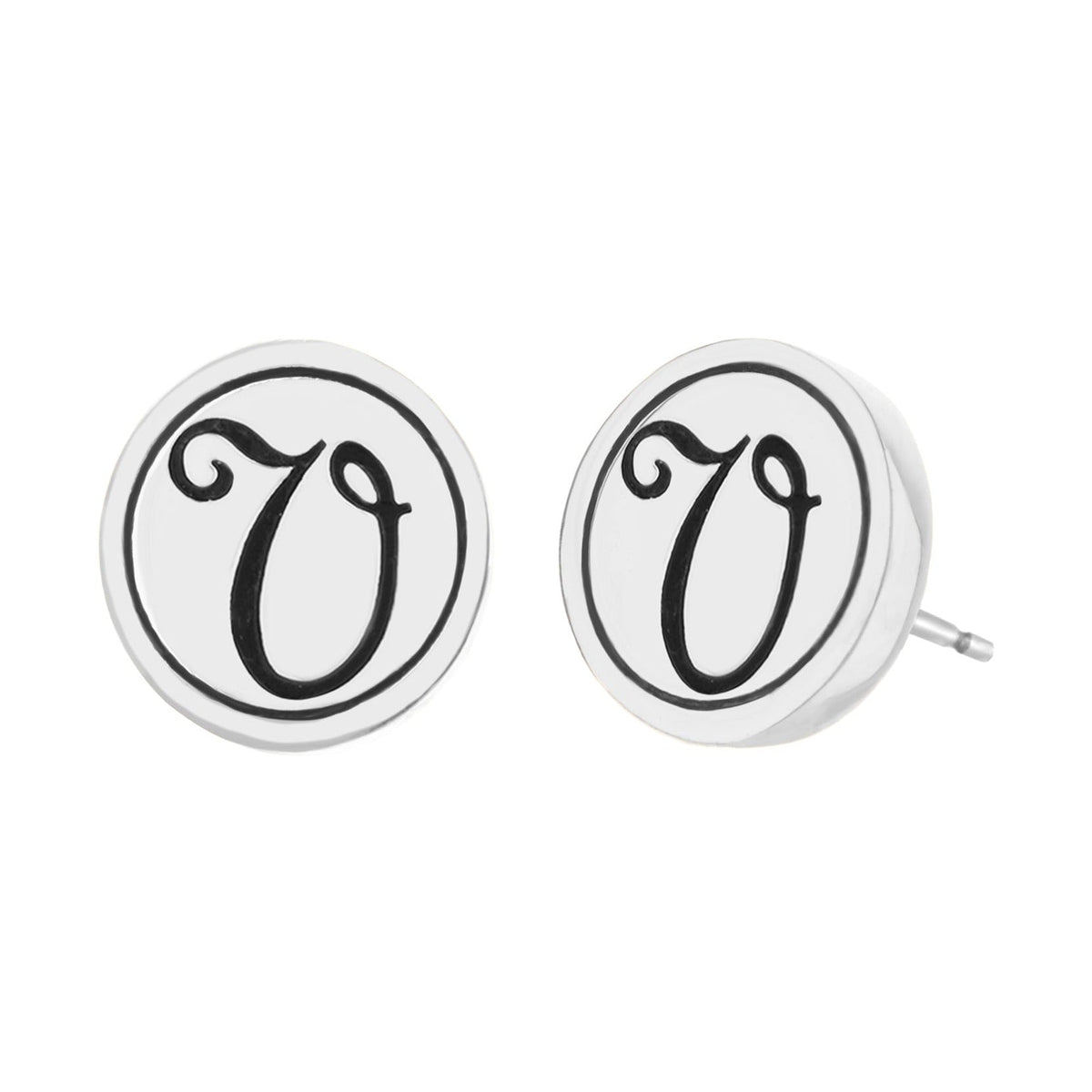 Initial V Earring