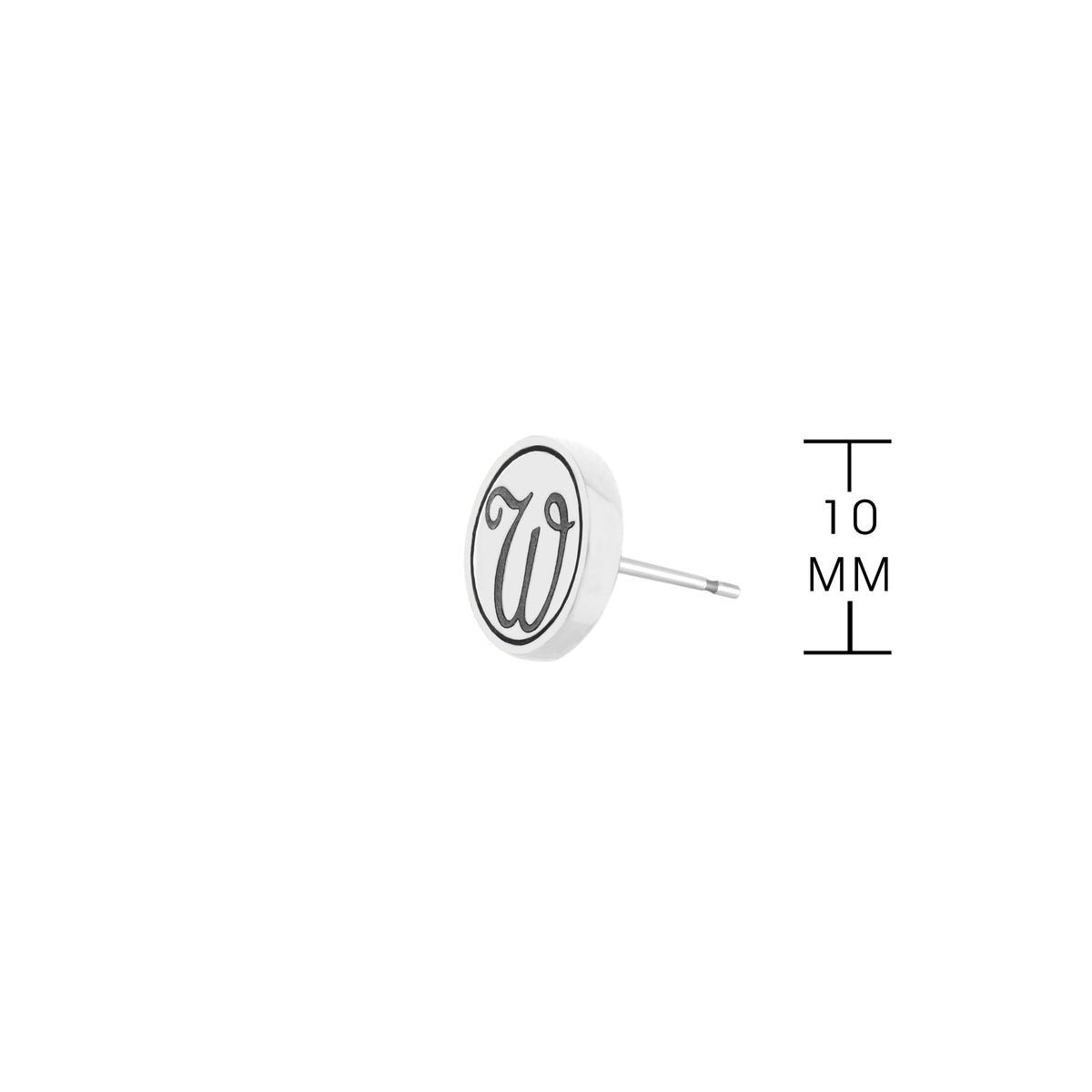 Initial W Earring