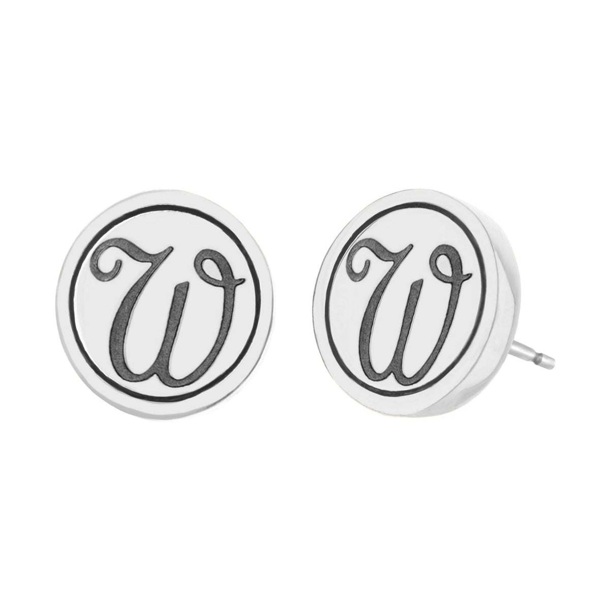 Initial W Earring