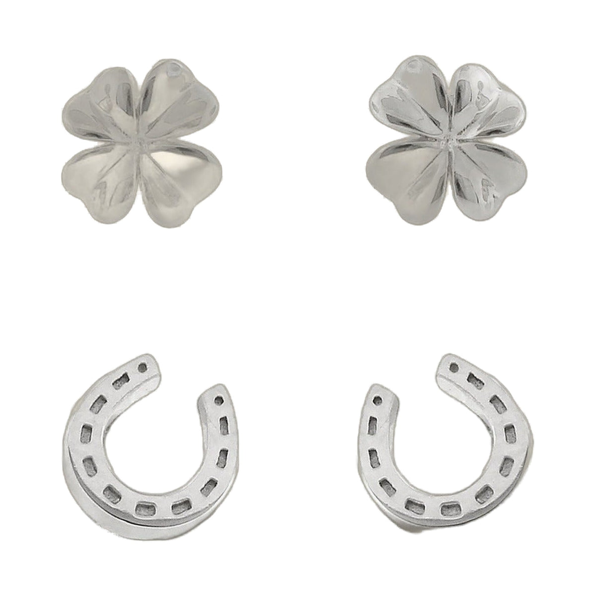 Sydney Leigh Clover and Horseshoe Earrings Set of 2