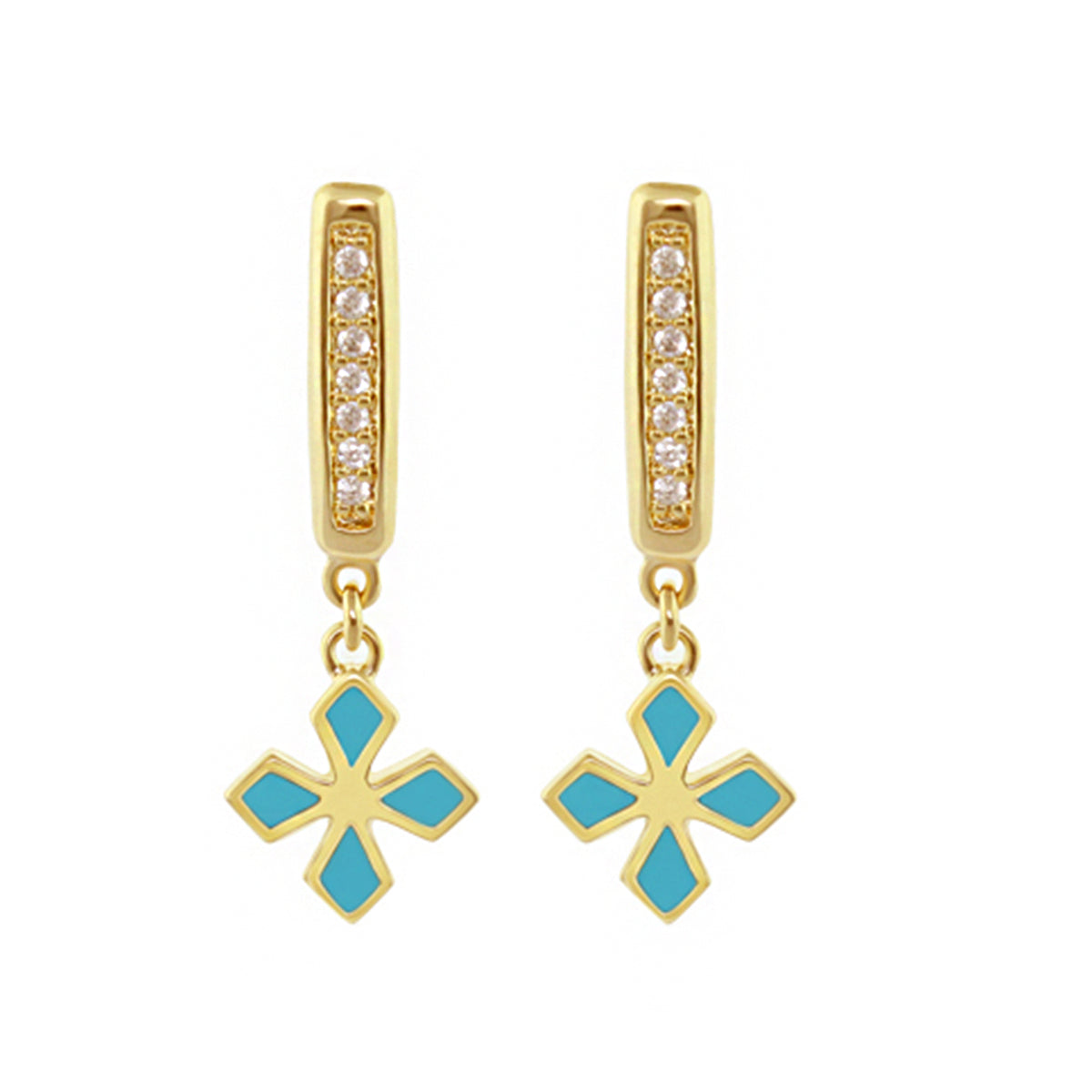 Delicato Turquoise Enamel Earrings