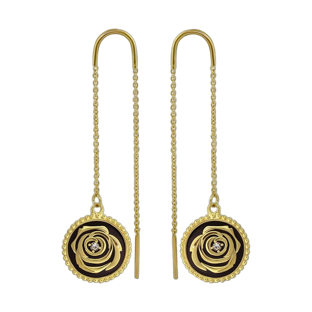 Rosie Passion Earrings — Black Rose Threader
