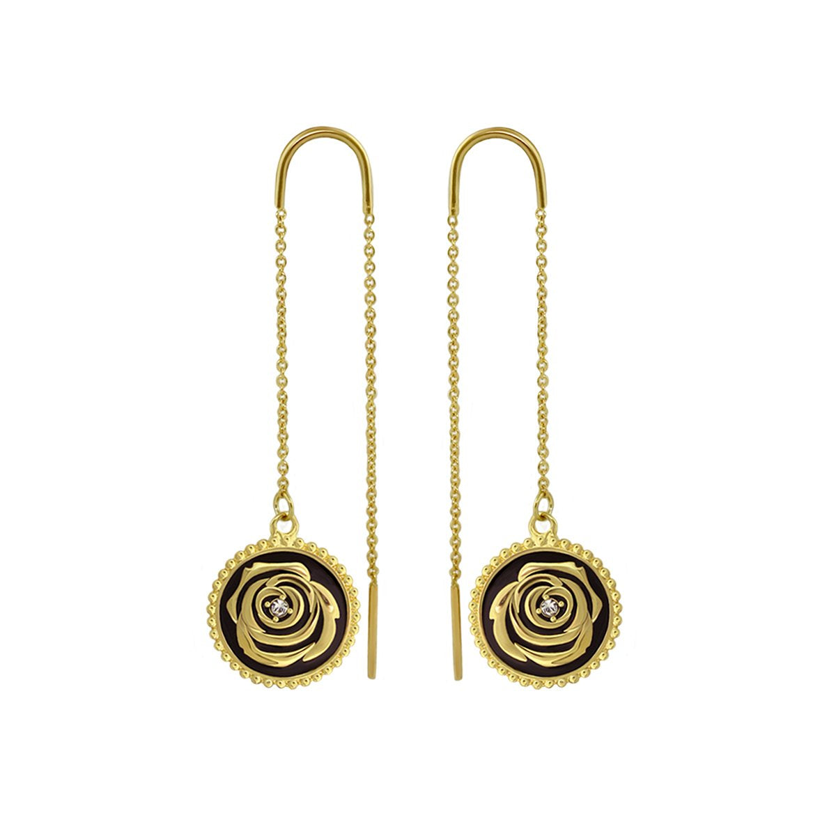 Rosie Passion Earrings — Black Rose Threader