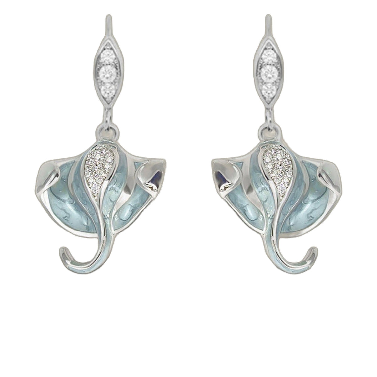 Eau Cubic Zirconia Stingray Earrings