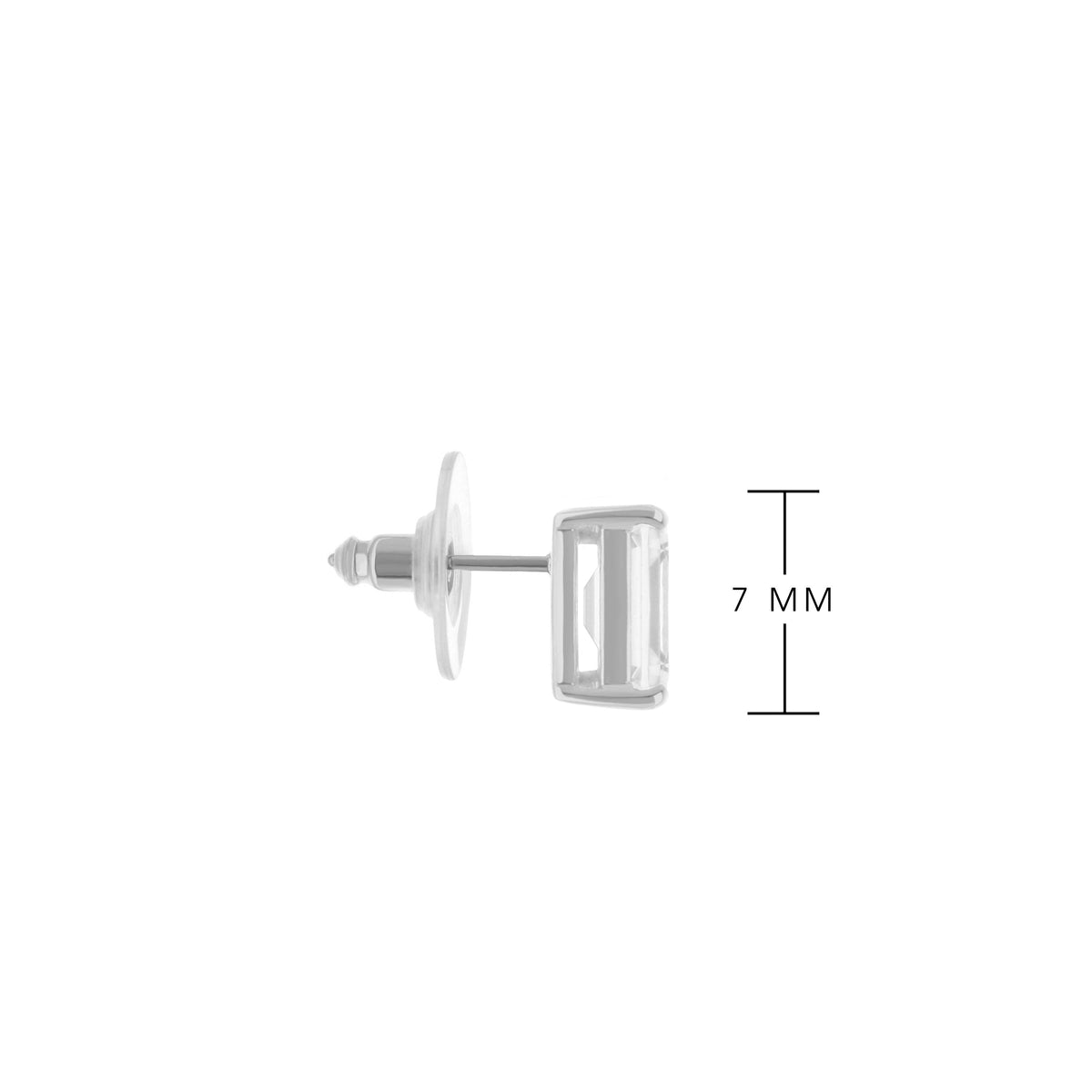 925 Emerald Cut Earrings 1.3 Ct