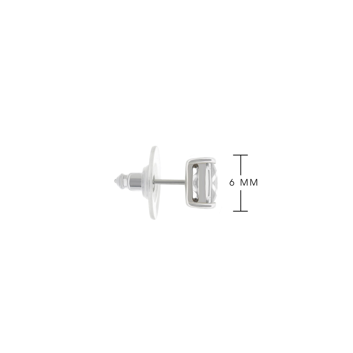 925 Princess Cut Earrings 0.8 Ct