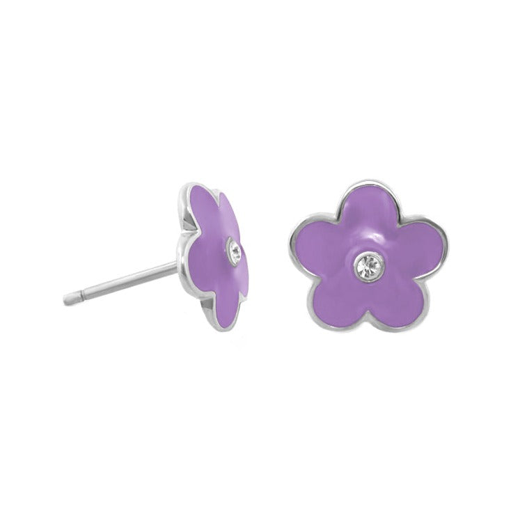Flower Girl Daisy Earrings — Enamel Stud