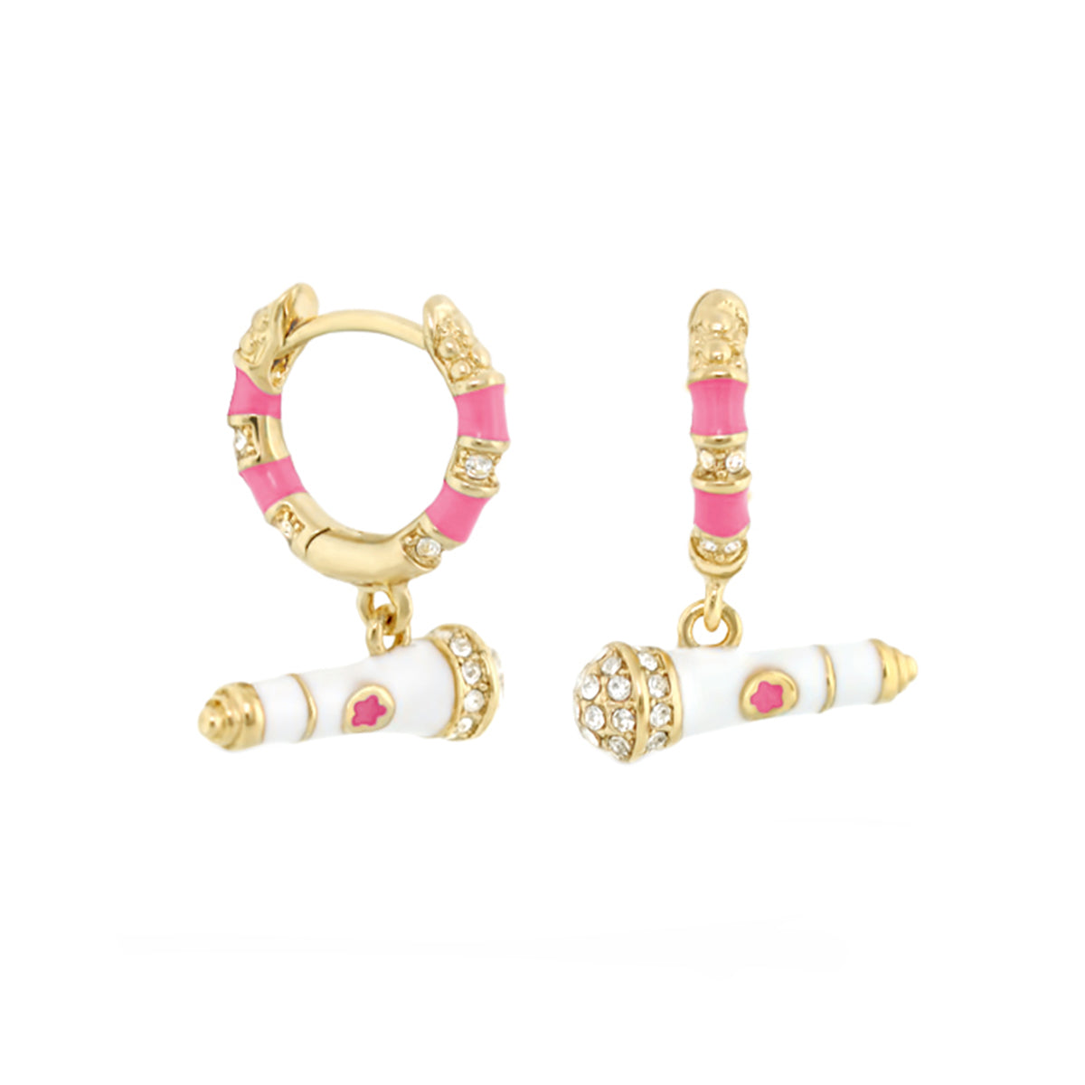 Girl's Earrings With Microphone Charm