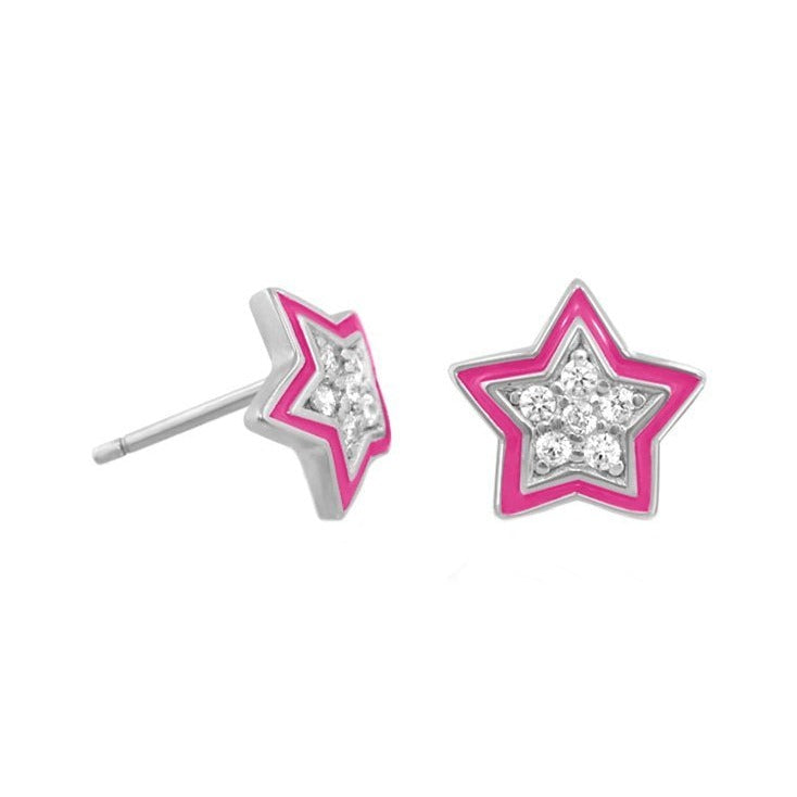 Children's Pave Star Earrings