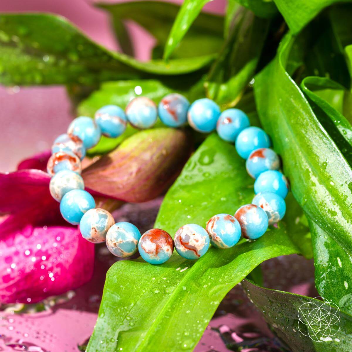 Empath’s Shield - Aqua Terra Jasper Bracelet by Conscious Items at Shirley Shoppe