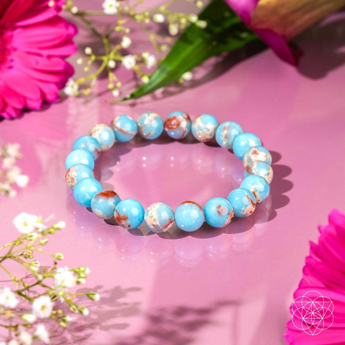 Empath’s Shield - Aqua Terra Jasper Bracelet by Conscious Items at Shirley Shoppe