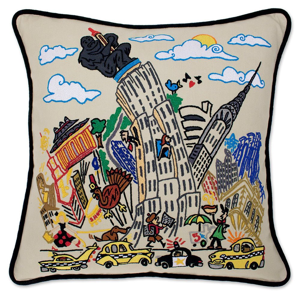Empire State Hand - Embroidered Pillow by Quirks! at Shirley Shoppe