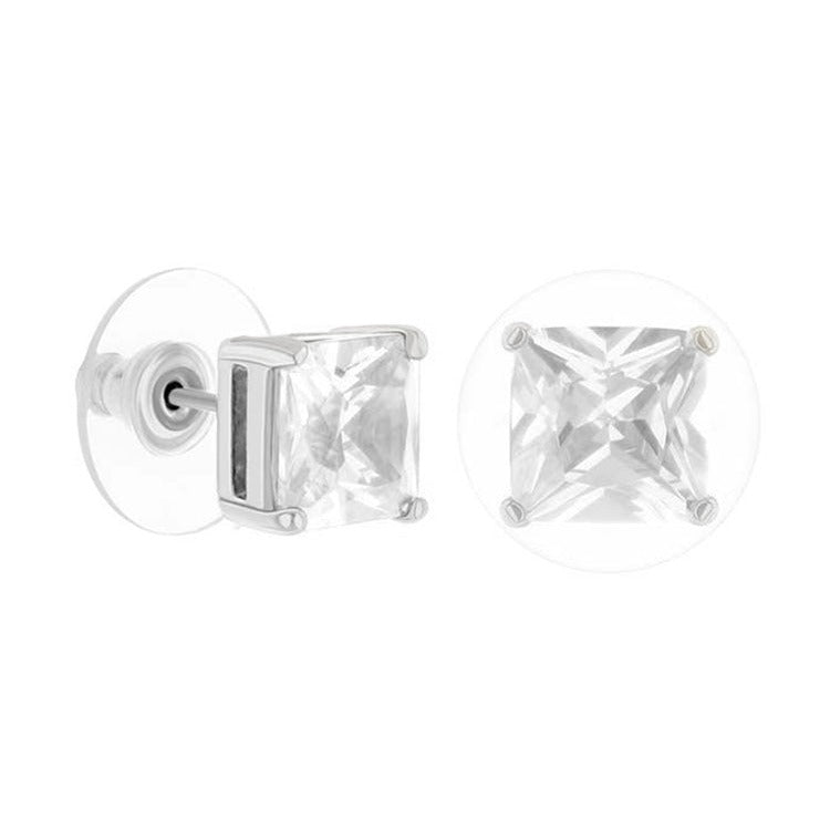 925 Princess Cut Stud Earrings
