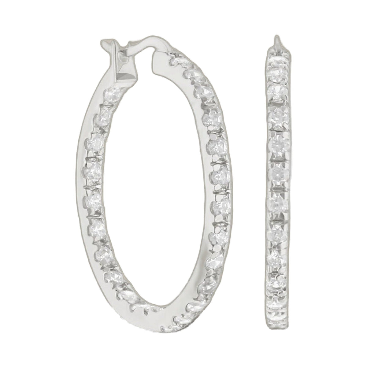 Pave Hoop Earrings