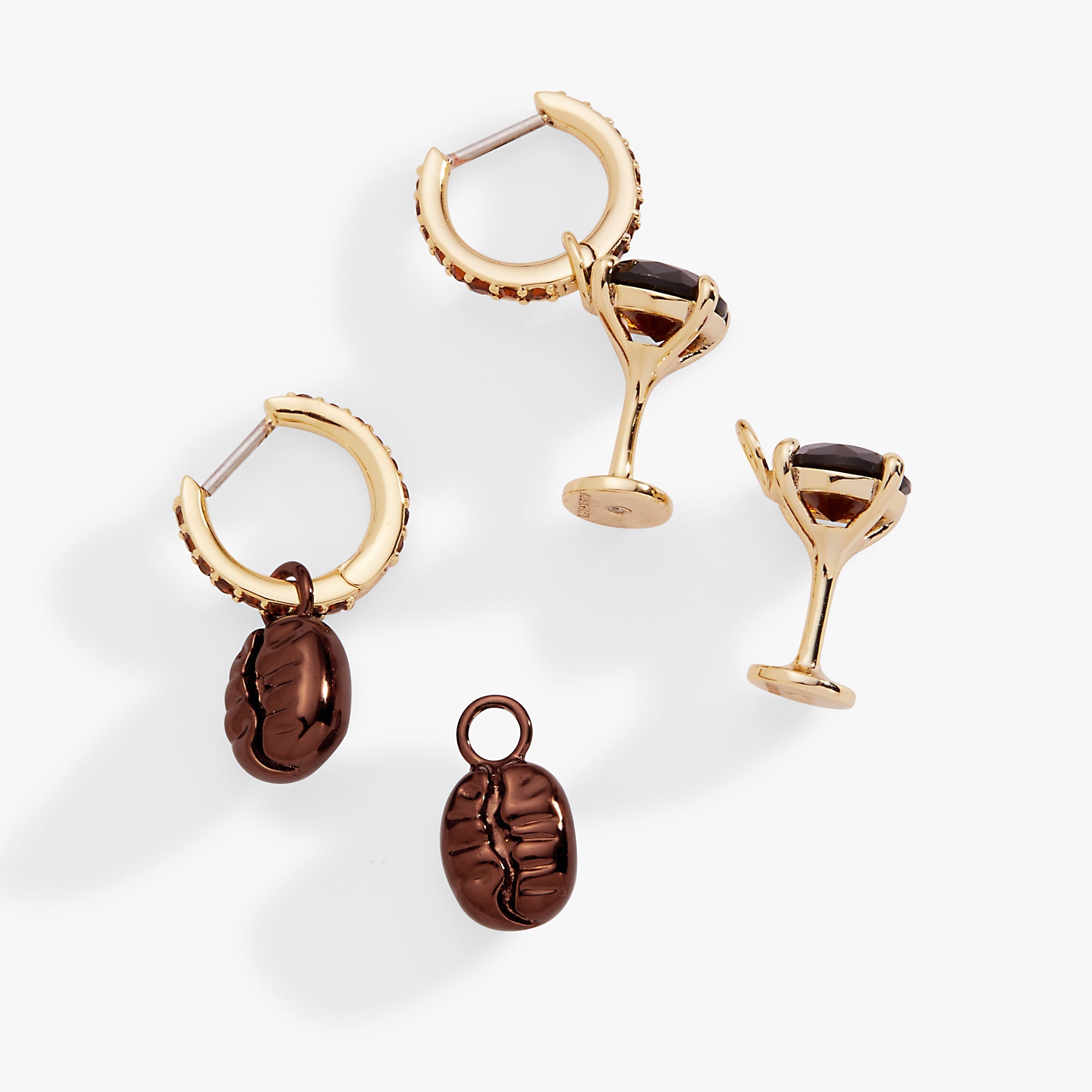 Espresso Martini Interchangeable Charm Huggie Hoop Set of 2 by ALEX AND ANI at Shirley Shoppe