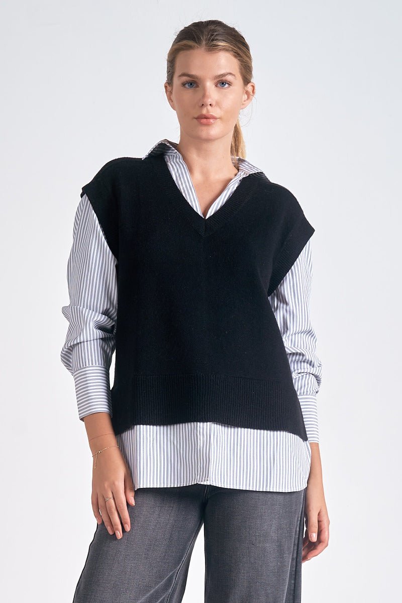 Essex Sweater Vest Top by Shop Elan at Shirley Shoppe