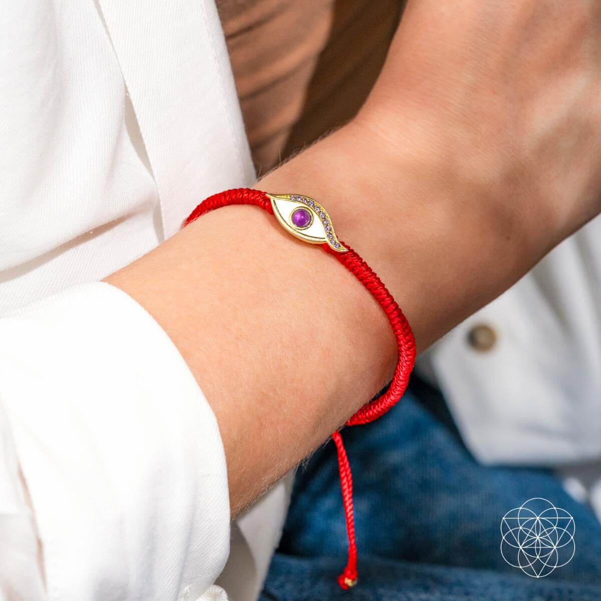 Eye of Spiritual Protection - Four-Strand Red String Bracelet by Conscious Items at Shirley Shoppe