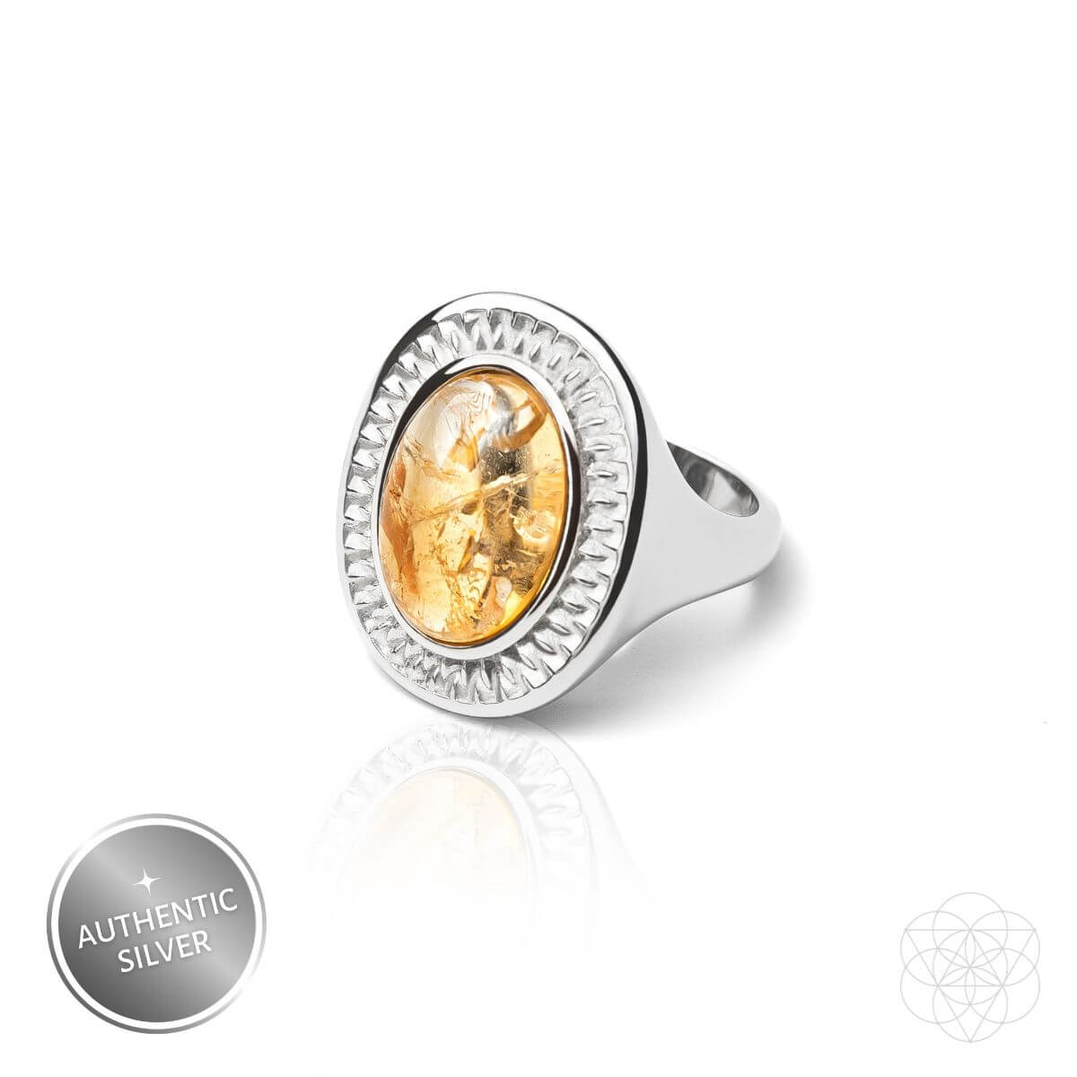 Eye of The Sun - Silver Aura Ring of Attraction by Conscious Items at Shirley Shoppe