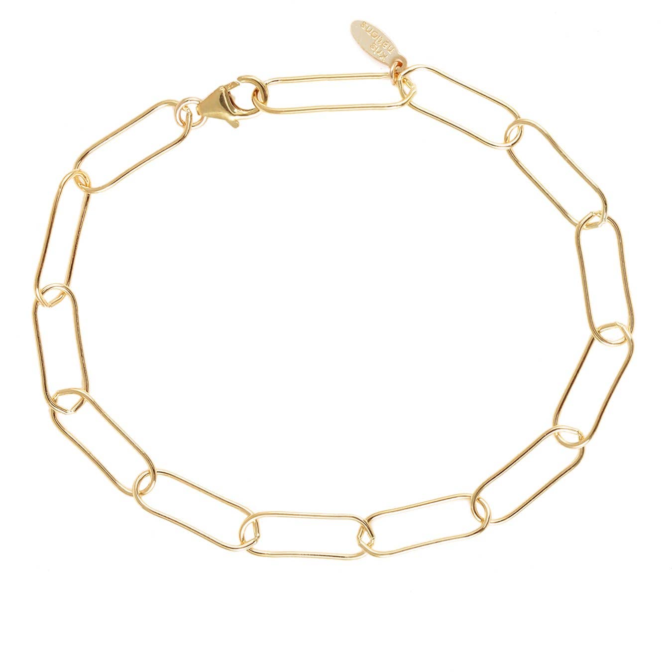 Kris Nations - Large Link Chain Bracelet Gold Filled | Sterling Silver Adjustable up to 7.5 Inches Lobster Clasp Nickel Free Ships from CA