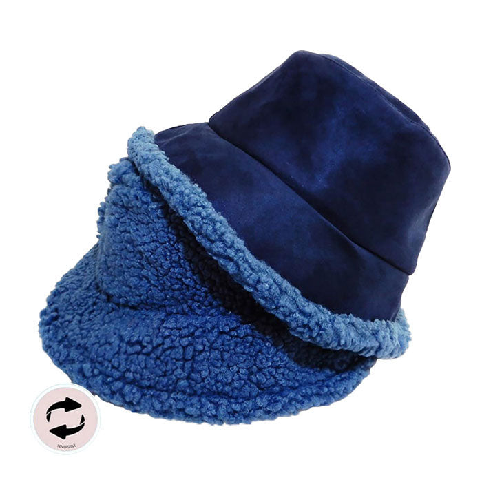 Fashionable Winter Reversible Faux Fur Sherpa Bucket Hat