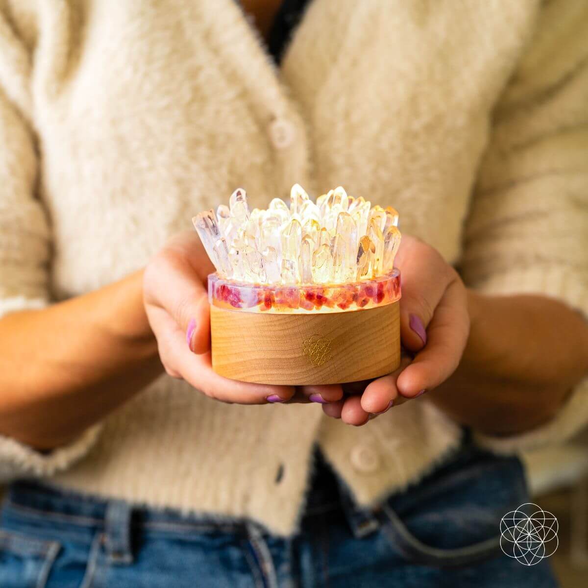 Find My Peace - Quartz & Tourmaline Lamp of Blooming Tranquility by Conscious Items at Shirley Shoppe