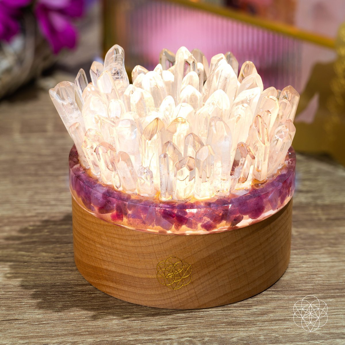 Find My Peace - Quartz & Tourmaline Lamp of Blooming Tranquility by Conscious Items at Shirley Shoppe
