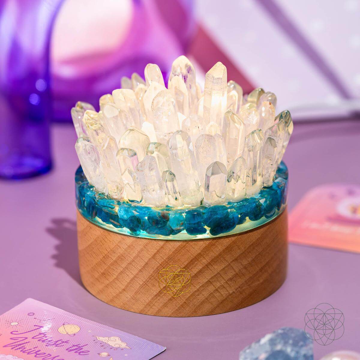 Find My Voice - Quartz & Apatite Lamp of Blooming Confidence by Conscious Items at Shirley Shoppe