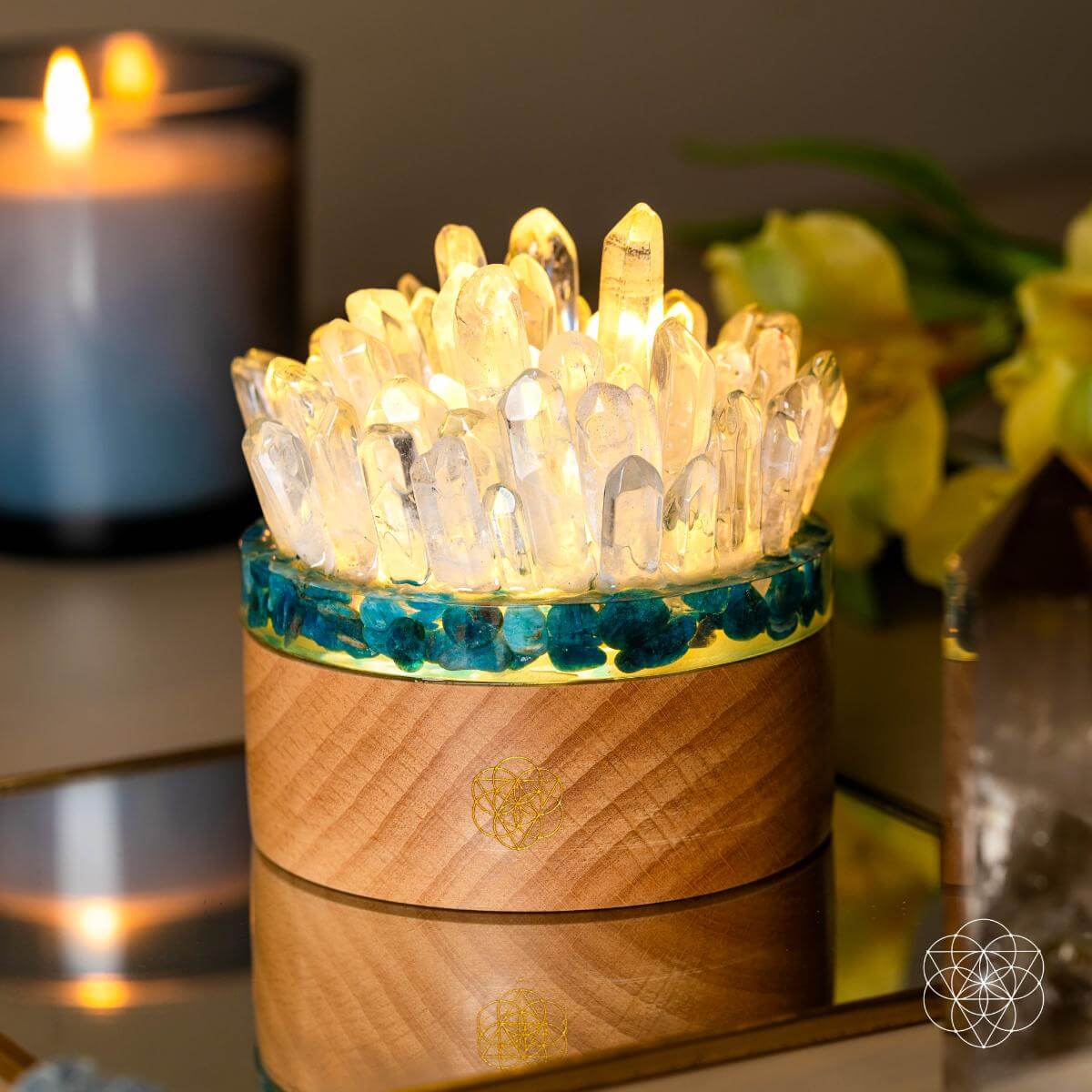 Find My Voice - Quartz & Apatite Lamp of Blooming Confidence by Conscious Items at Shirley Shoppe