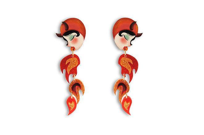 Fire Breather Earrings Halloween Earrings by Laliblue by Quirks! at Shirley Shoppe