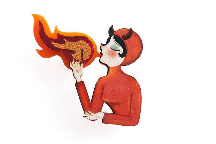 Fire Breather Halloween Brooch by Laliblue by Quirks! at Shirley Shoppe