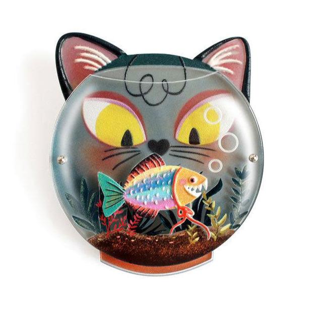 Fishbowl With Cat Brooch by Laliblue by Quirks! at Shirley Shoppe