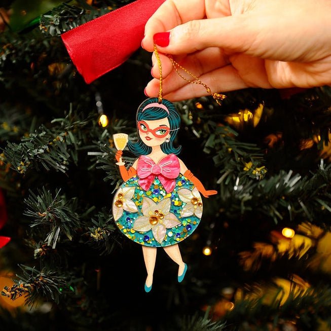 Floral Christmas Tree Ornament by Laliblue by Quirks! at Shirley Shoppe
