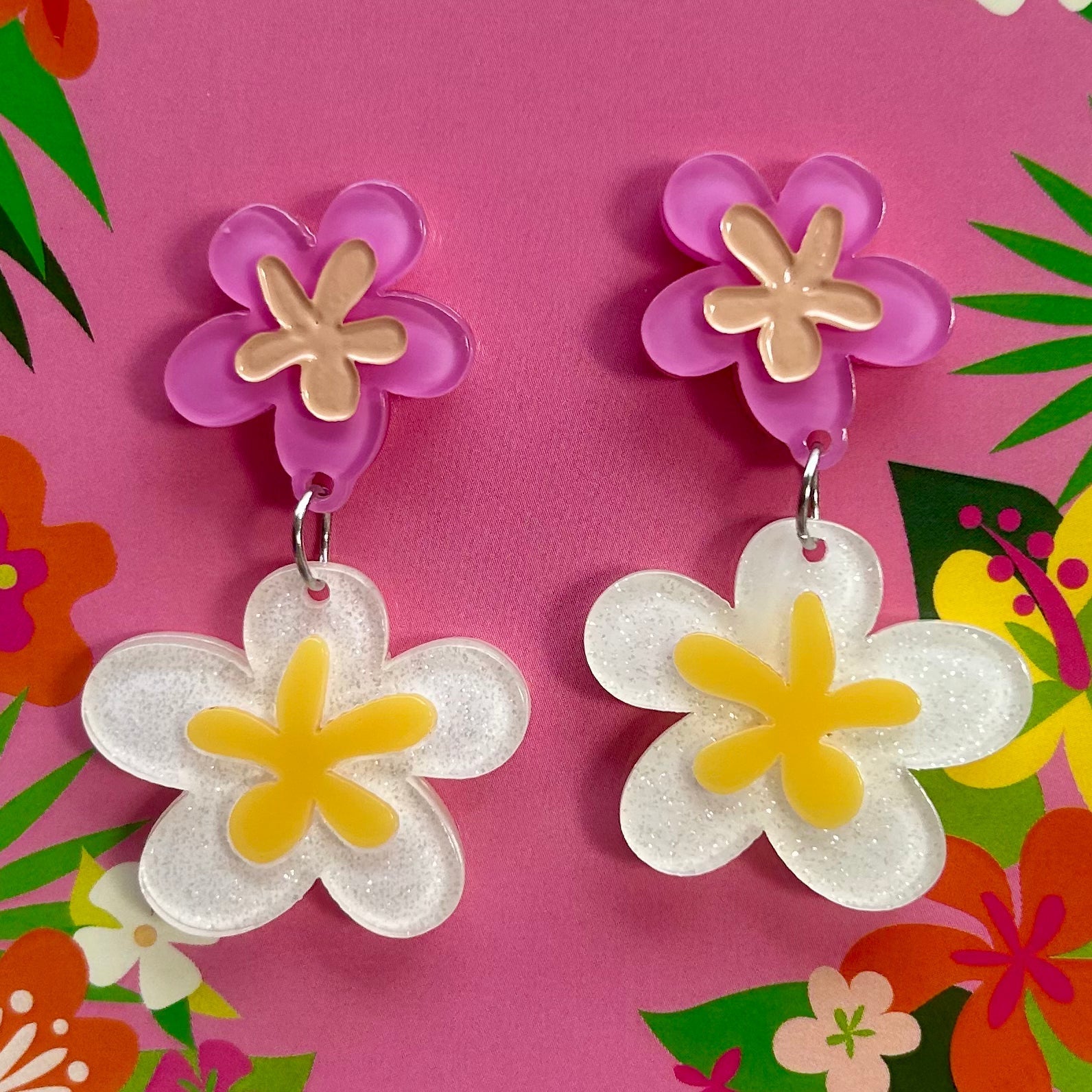 Floral Fantasy Earrings by Miss Fluff x Lipstick & Chrome by Quirks! at Shirley Shoppe